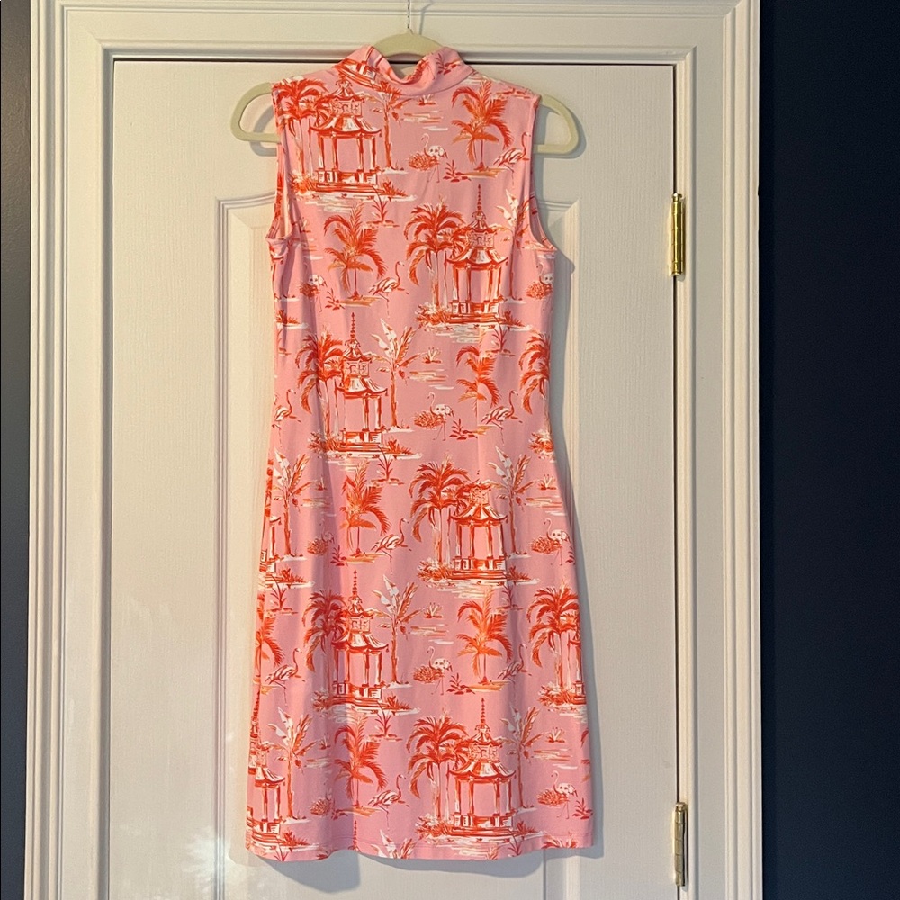 J. McLaughlin Pink and Orange Patterned dress - Picture 5 of 6